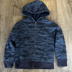 The Children’s Place Sherpa-lined Blue Camouflage Zip Hoodie